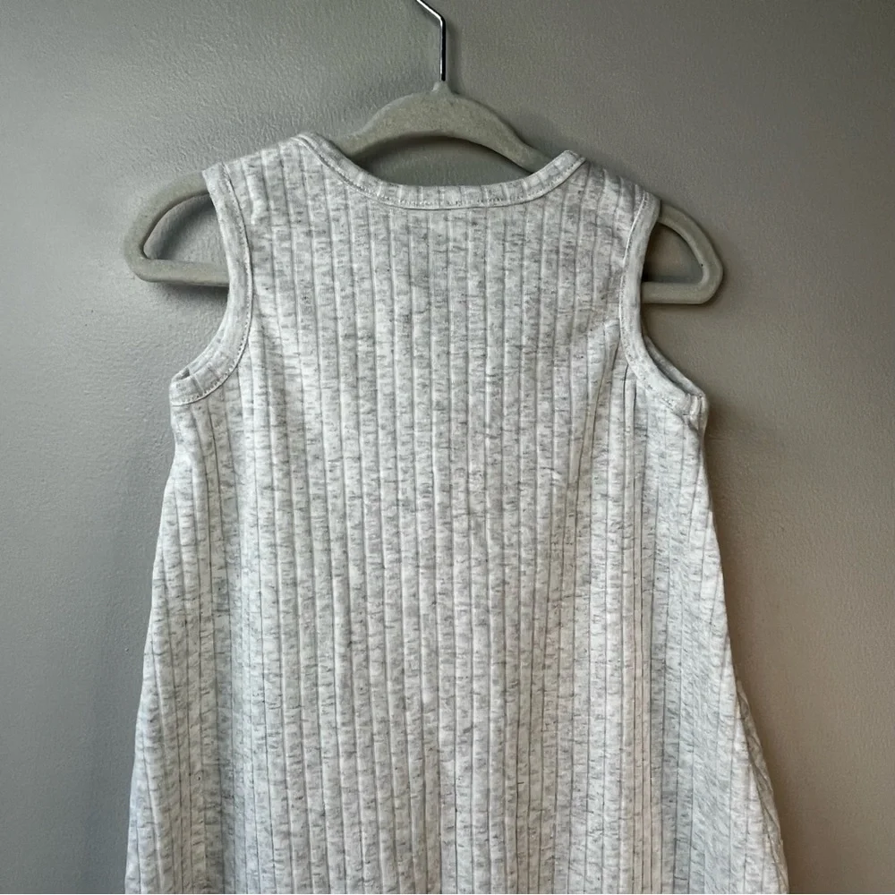 Carter's Baby Unisex SMALL White & Gray Ribbed Sleeveless Sleep Sack Lightweight